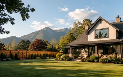 A detached family home with a large garden and mountains behind, Chilliwack BC