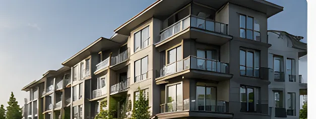 A low rise condo building with glass balconies, condos and apartments for sale in Surrey BC