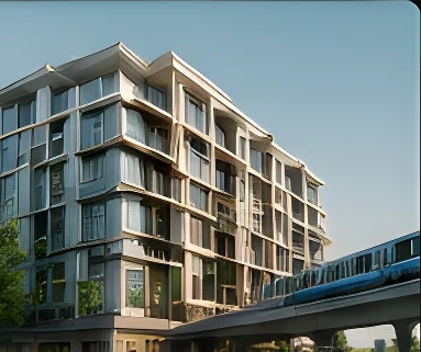 A new construction condo tower near the future SkyTrain in Willoughby
